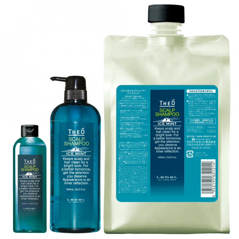 Lebel (Лейбл) Шампунь (Theo Scalp Shampoo Ice Mint), 320/600/1000 мл.
